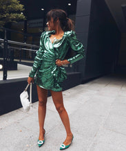 Load image into Gallery viewer, ATTICO sequin green mini-dress
