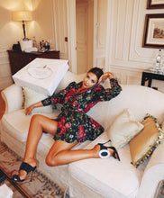 Load image into Gallery viewer, ROTATE brocade floral button down dress
