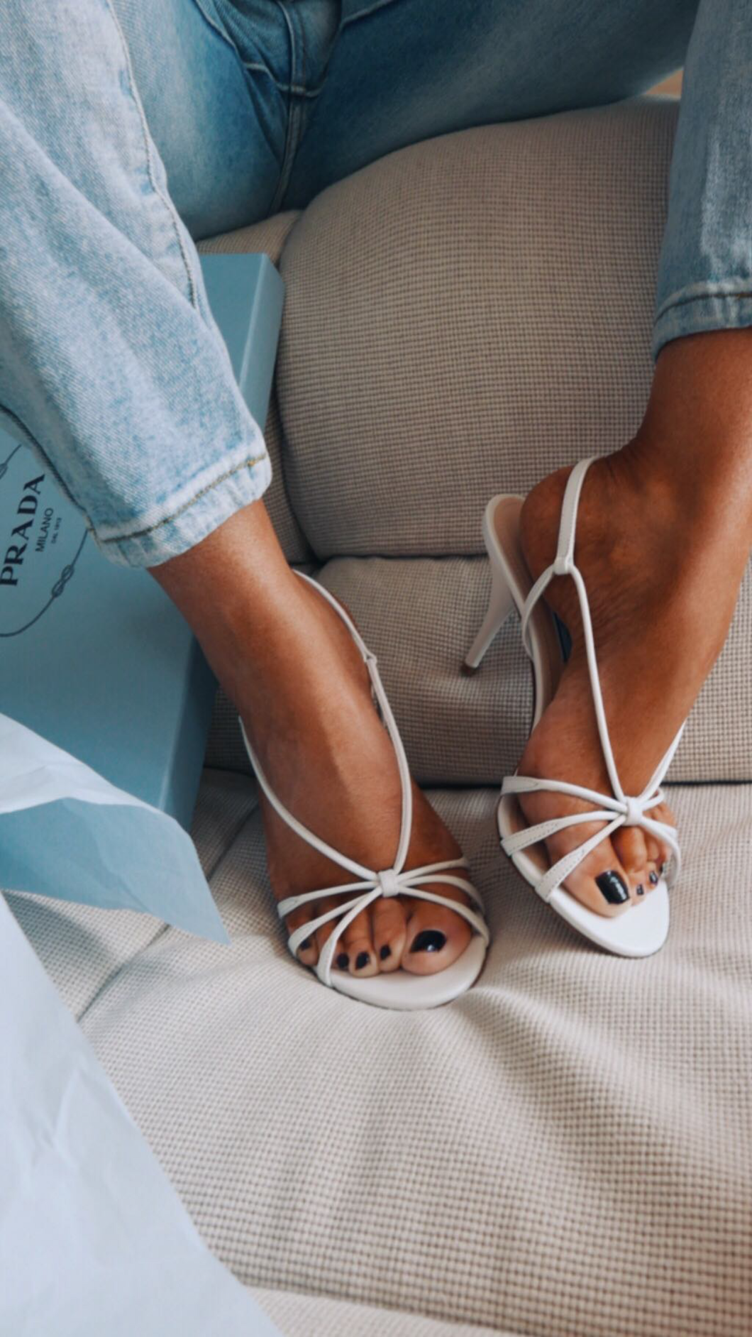PRADA white strap sandals