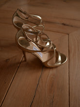 Load image into Gallery viewer, JIMMY CHOO gold strappy sandals

