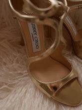Load image into Gallery viewer, JIMMY CHOO gold strappy sandals
