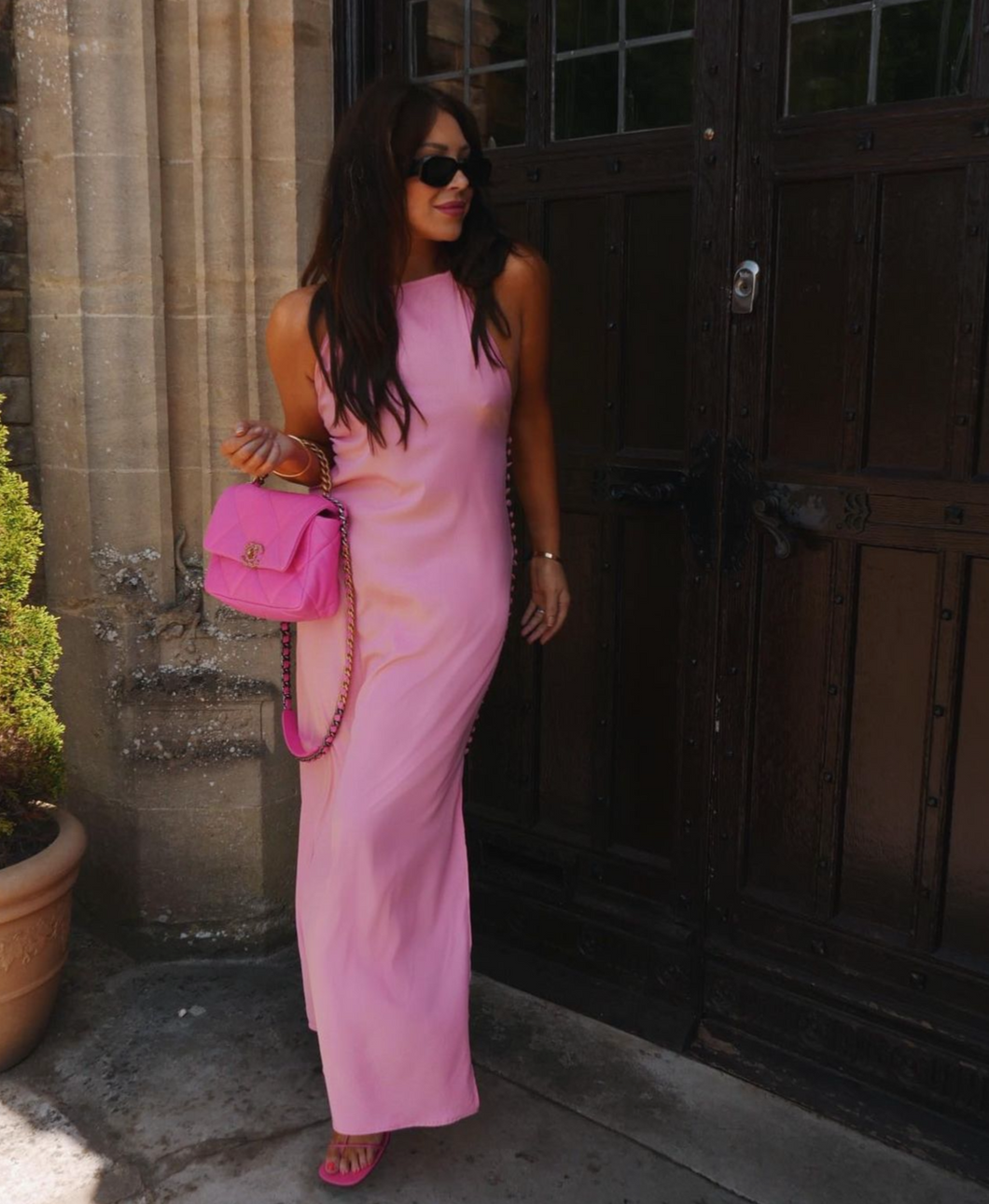 ZARA pink midi dress Lorna Luxe Closet ZARA pink midi dress Lorna Luxe Closet