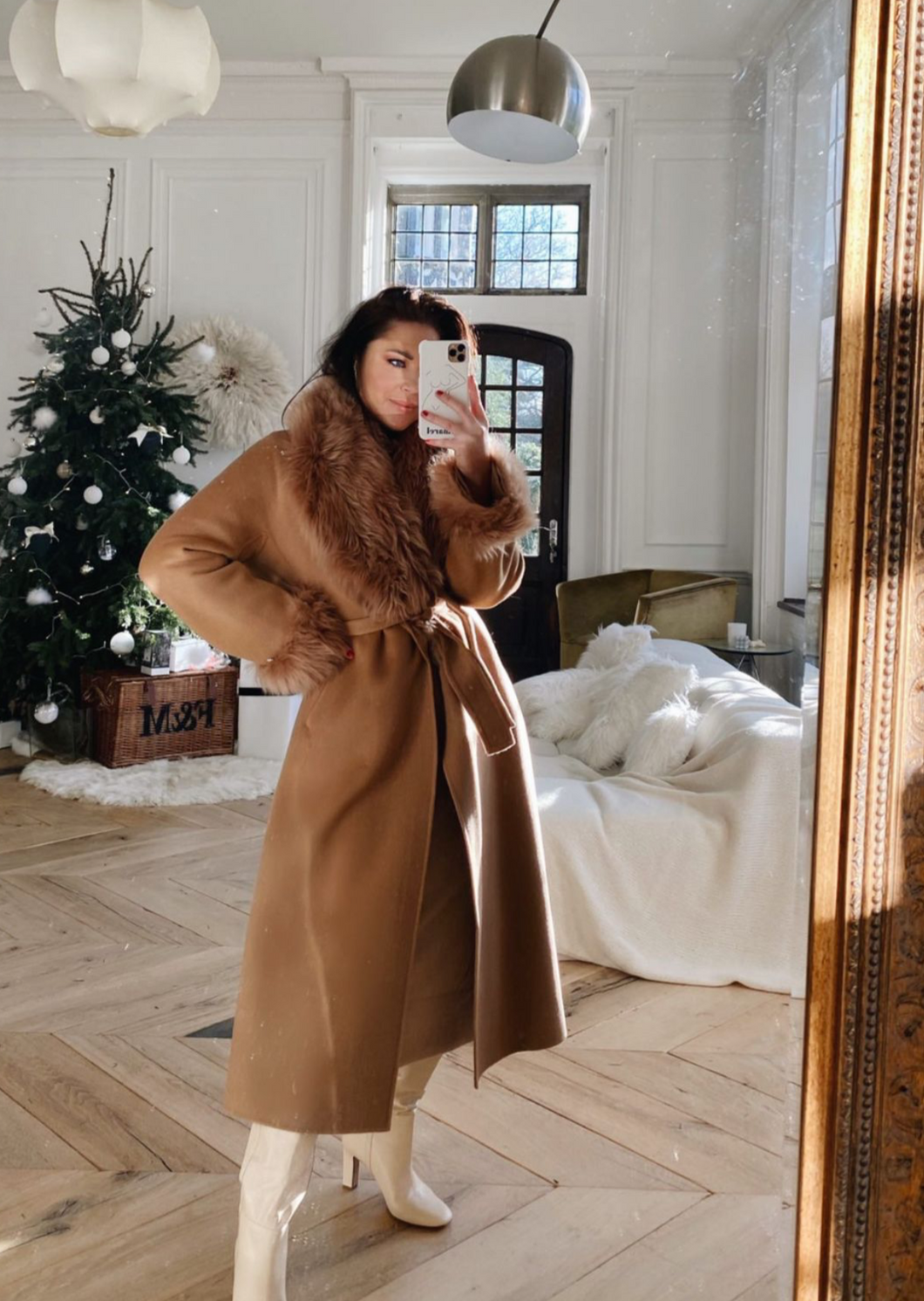 SHOP THE CURATED camel coat with detachable faux fur Lorna Luxe