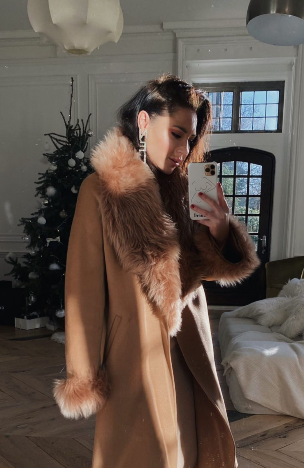 Camel pelted 2025 faux fur coat
